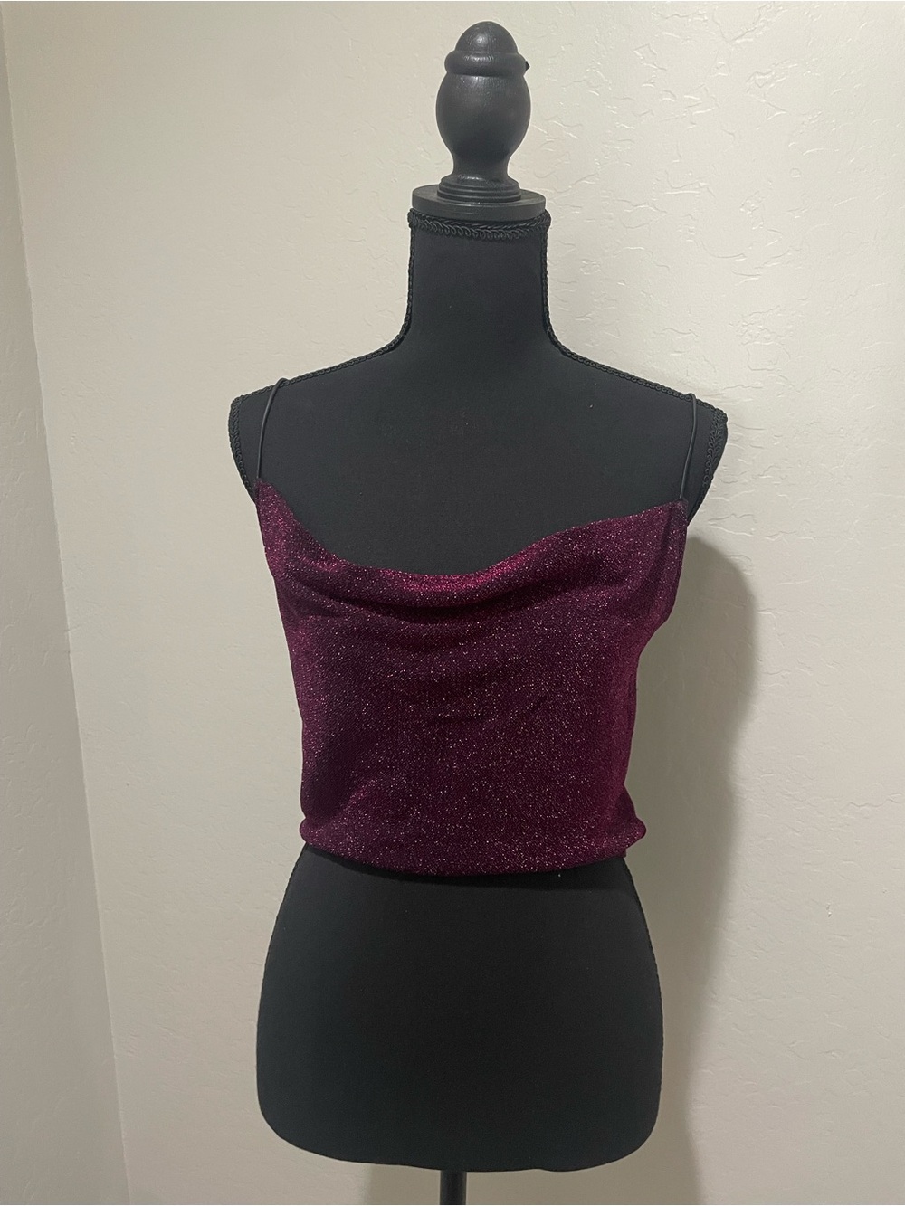 H&M Glitter Sparkly Plum Crop Top